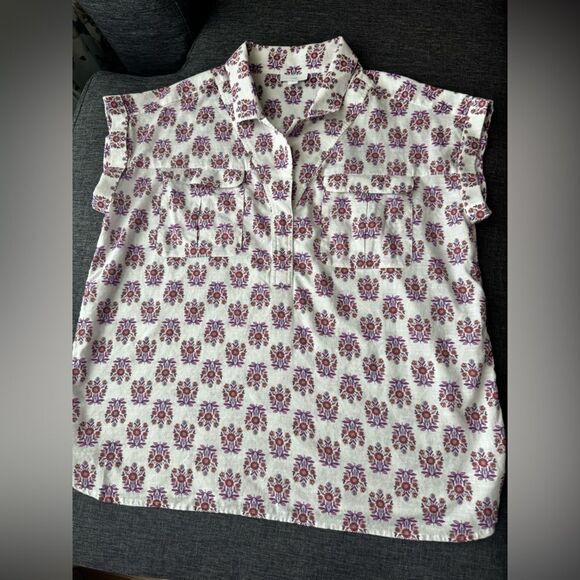 J.Jill Utility Popover Shirt Size Medium Cotton - Picture 11 of 13